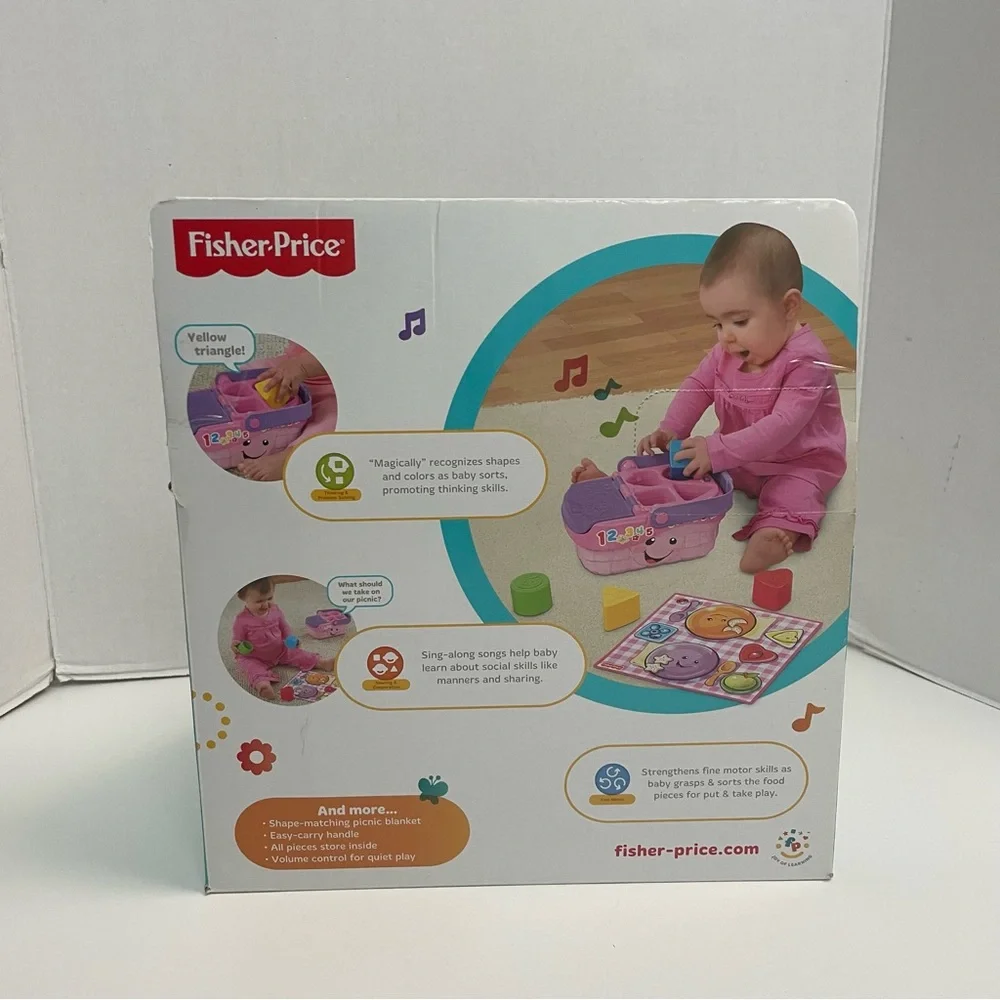 Fisher Price Laugh & Learn Picnic Basket Shapes Numbers Music Talks Words New
